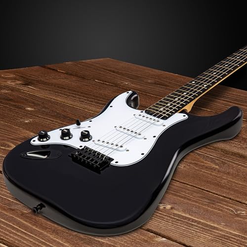 LyxPro Electric Guitar 39" Beginner Starter Kit with 20W Amp, Black B69338