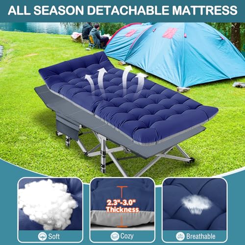 NAIZEA Folding Camping Cot for Adults, Adjustable Reclining Chair N72576
