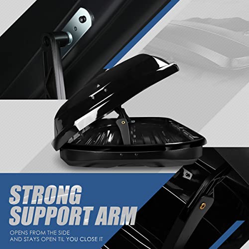 Auto Dynasty Hard Shell Roof Top Car Storage Cargo Carrier, Glossy Black L344