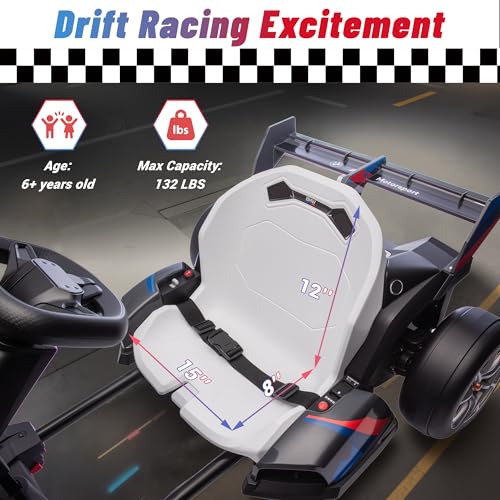 BMW Licensed 24V 9AH Electric Drift Kart for Kids, 7.5 MPH, Grey F94684
