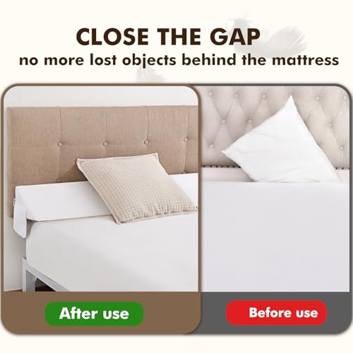 Vekkia King Bed Wedge Pillow for Headboard Mattress Gap Filler, Blue 76"x10"x6" C139495