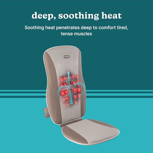 Homedics Shiatsu Massage Cushion with Heat for Back, 3 Zones U26612