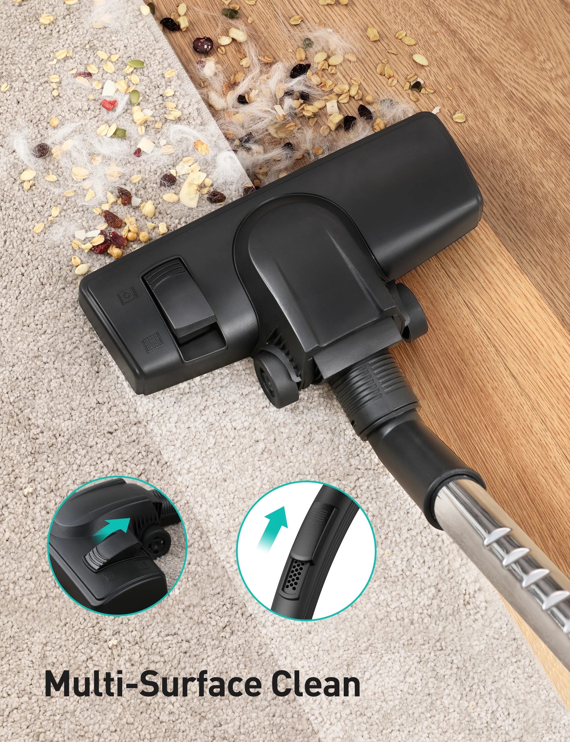 Aspiron Bagless Canister Vacuum Cleaner with Double HEPA Filter Y6978