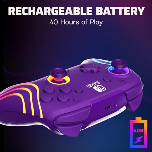 PDP Afterglow Wave Wireless RGB Gaming Controller for Nintendo Switch, Black I1528