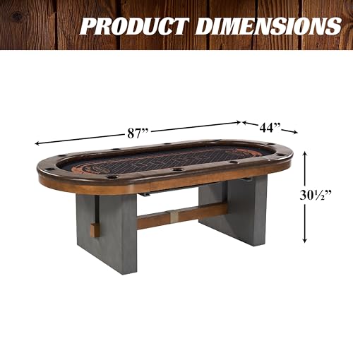 Barrington Folding Poker Table with Padded Rail and Felt Playing Surface D15193