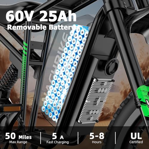 50MPH Electric Dirt Bike for Adults, 4000W, 60V25Ah, Full Suspension H888527