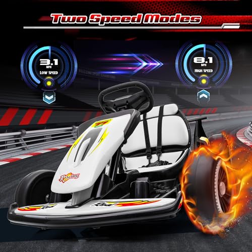 24V Electric Go Kart for Kids, 400W Drift Cart with EVA Tires, Red Y5542