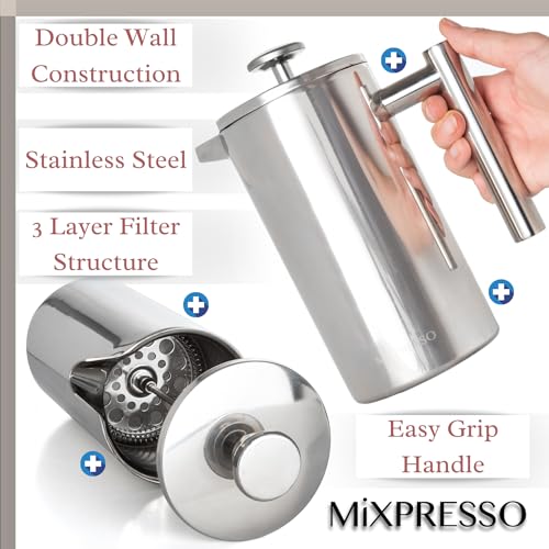 Mixpresso Stainless Steel French Press Coffee Maker 27 Oz T829384