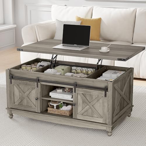 48" Farmhouse Lift Top Coffee Table with Storage, White E473872