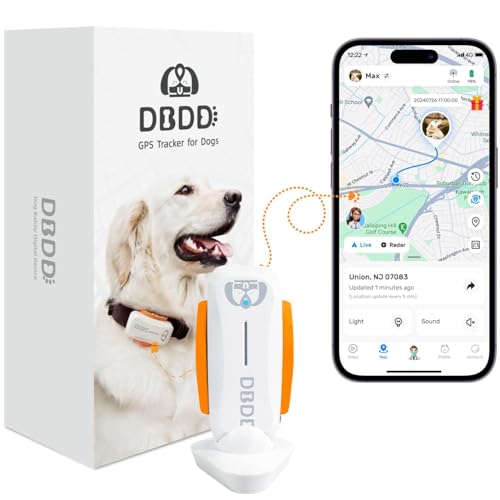 Dog GPS Tracker Waterproof Real-Time Location for Dogs 40 lbs+ (White) X621
