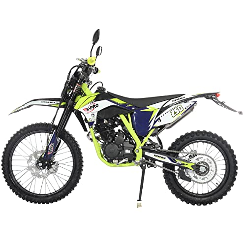 X-PRO Titan DLX 250cc Gas Dirt Bike Pit Bike Adult Bike, 21"/18" Wheels, Green A13711