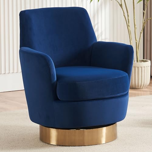 Swivel Barrel Chair Set of 2, Modern Velvet Accent Chairs, Orange P5409