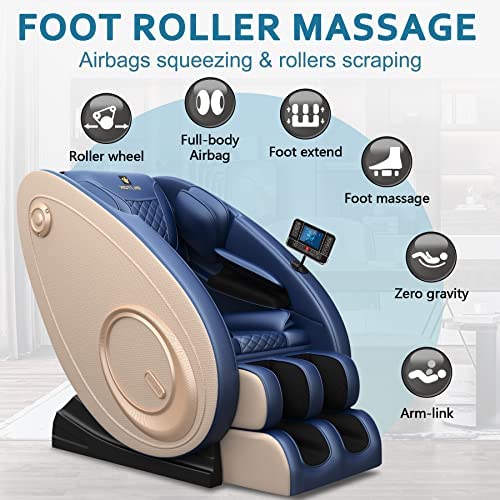 Massage Chair with Bluetooth Speaker, Zero Gravity Full Body Air Pressure Recliner G67713