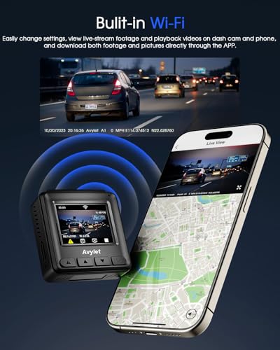 Dash Cam WiFi 2K Front Car Camera with App, Night Vision, Parking Monitor S184625