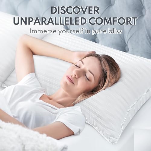 King Size Bed Pillows Set of 2 - Cooling Down Alternative Microfiber Fill F1530