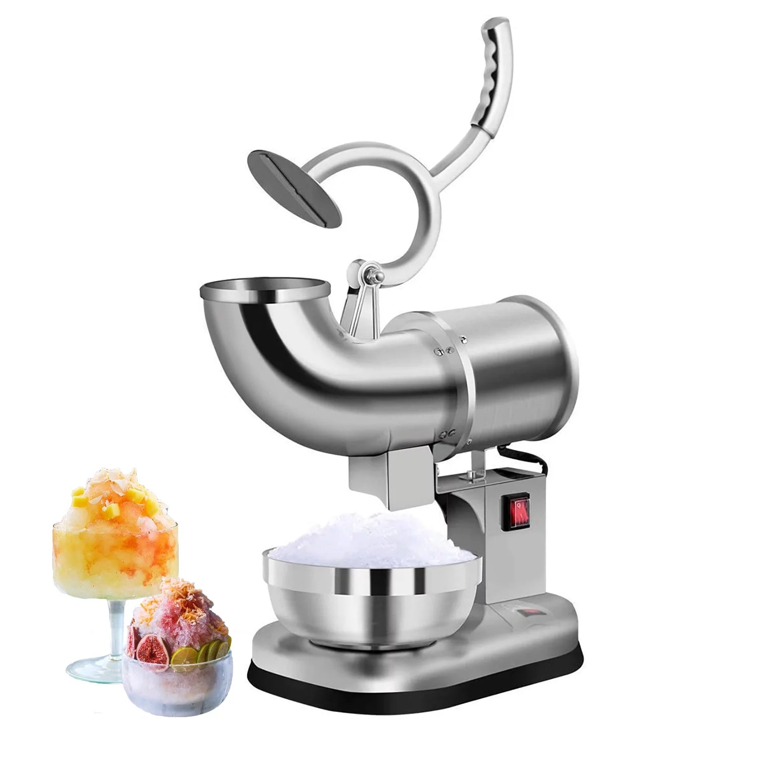 ALDKitchen Ice Shaving Machine | Electric Ice Crusher for Snow Cones and Frozen Drinks | 440 lbs/h | Stainless Steel | 110V
