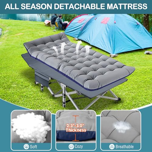 NAIZEA Folding Camping Cot for Adults, Adjustable Reclining Chair N72576
