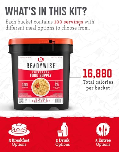 ReadyWise Emergency Food Supply 104 Servings Variety Pack Bucket A71005