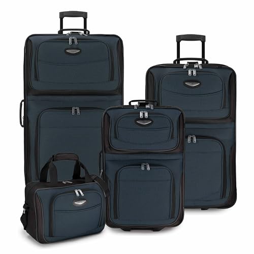 Travel Select Amsterdam 4-Piece Softside Expandable Luggage Set, Gray V976