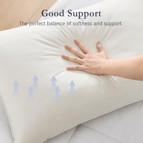 puredown® Goose Feathers and Down White Pillows King Size Set of 2 G471477
