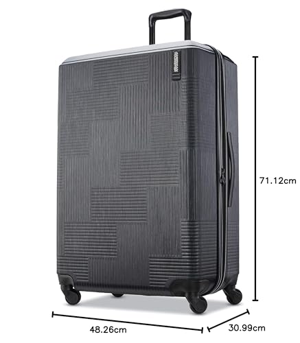 American Tourister Stratum XLT Expandable Hardside Luggage with Spinner Wheels, Jet Black, Carry-On 21-Inch E7418