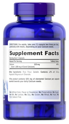 Puritan's Pride Absorbable Calcium 1500 mg with Vitamin D3, 120 Coated Caplets C6084