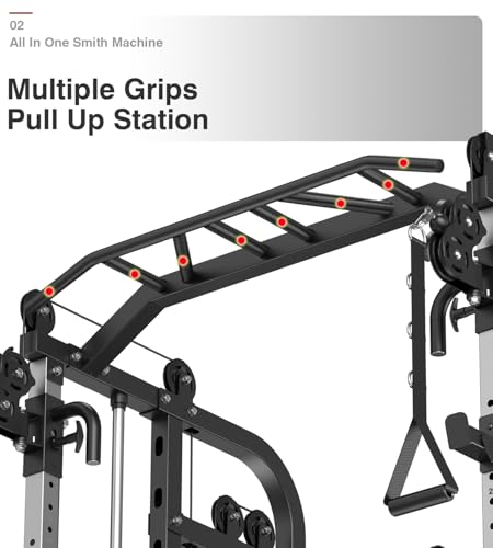 DONOW Smith Machine with Weight Stacks Power Cage Squat Rack Home Gym Y361