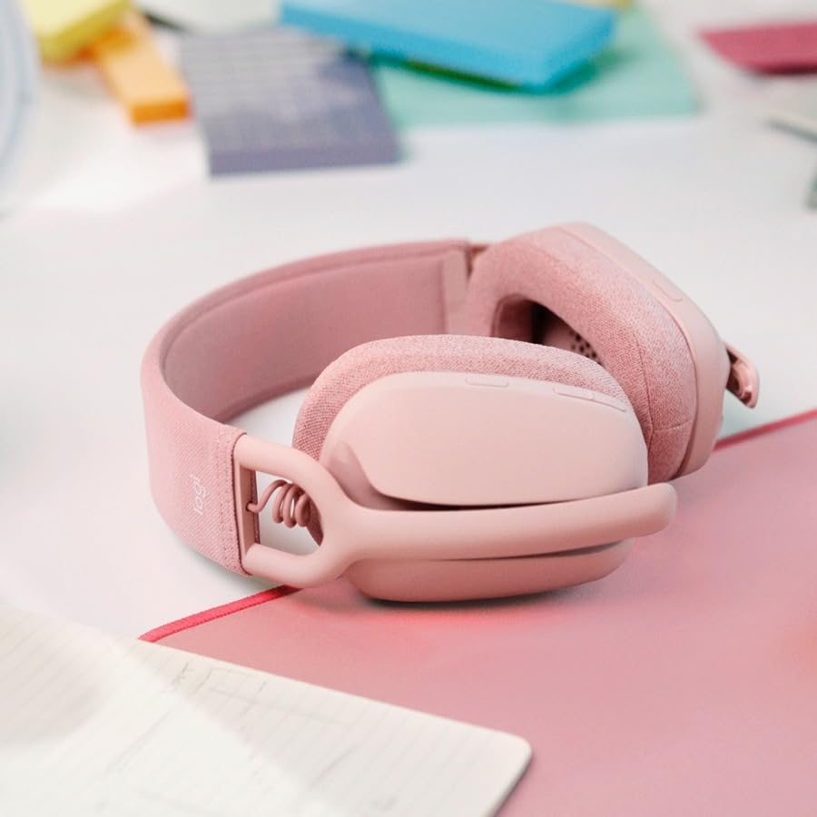 Logitech Zone Vibe 100 Wireless Over Ear Headset with Noise Canceling Microphone, Off White A852