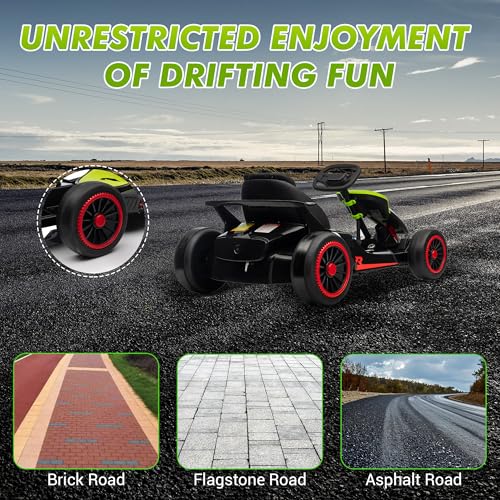 24V Electric Go Kart Drifting Ride On Car for Kids 6-12 Years Old T574114
