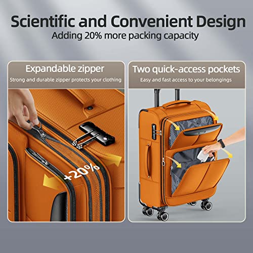 SHOWKOO Luggage Sets 3 Piece Softside Expandable Suitcase with Spinner Wheels TSA Lock K987