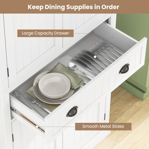 Tangkula 72" Tall Kitchen Pantry Cabinet with 2 Cabinets and Drawer X61390
