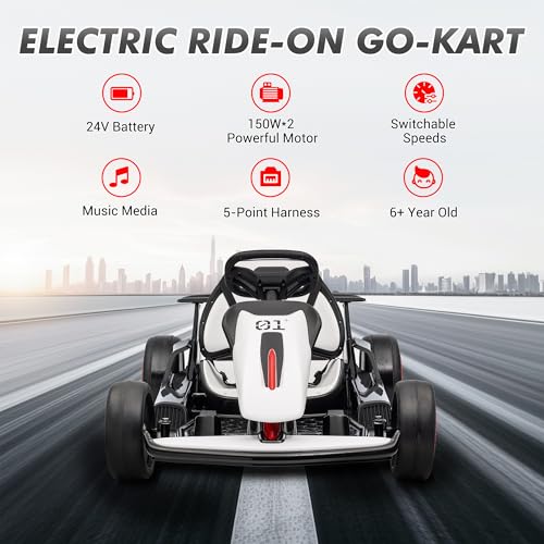 24V Electric Go Kart Drifting Ride On Car for Kids 6-12 Years Old T574114