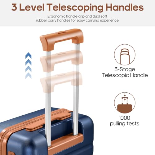 Luggage Sets 3 Piece, Carry On 20 Inch Hardside Suitcase with Spinner Wheels and TSA Lock J67858