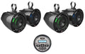 (4) MTX MUD65PL 6.5" 200w Tower LED Speakers+Bluetooth Receiver 4 RZR/ATV/UTV