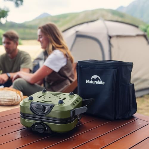 Naturehike 2 Burner Folding Camping Stove with Griddle, Portable Gas Stove P317