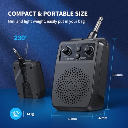 LEKATO Mini Electric Guitar Amp 5W Bluetooth Portable with 4 Effects A139