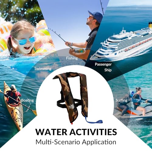 Automatic Inflatable Life Jackets for Adults PFD Low Profile 330lbs U45655