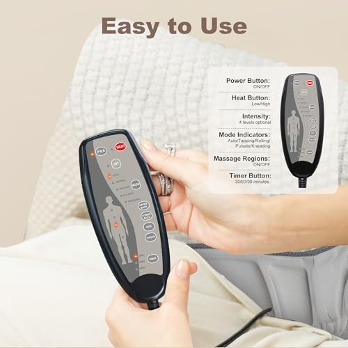 Vibration Back Massager with Heat for Chair, Beige D49776