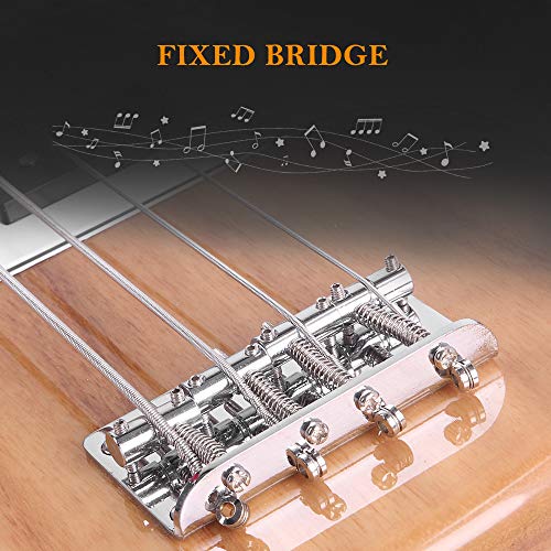 GLARRY GP Series Full Size Electric Bass Guitar 4 String Beginner Kit White V3757