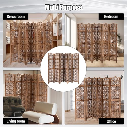 Japanese Shoji Room Divider 6 Panel Folding Wooden Screen 5.6FT I82869