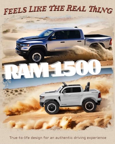 12V Licensed Ram 1500 Ride on Truck for Kids with Parent Remote Control, Black I703183