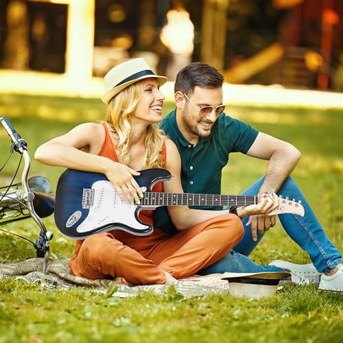 ZENY 39" Full Size Electric Guitar with Amp, Case and Accessories Pack, Blue V510838