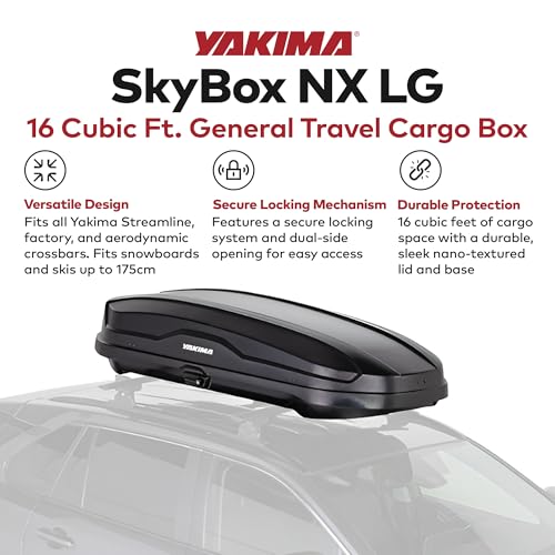 Yakima SkyBox NX XL Roof Cargo Carrier, 18 cu ft, Black W25736