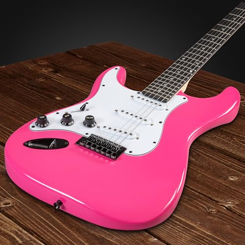 LyxPro Electric Guitar 39" Beginner Starter Kit with 20W Amp, Black B69338