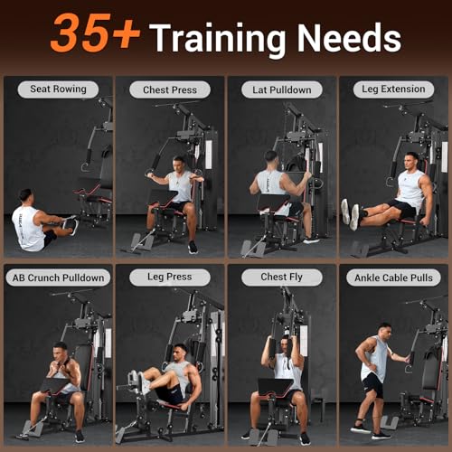 150LBS Home Gym Station with Pulley System for Full Body Strength Training Q31223