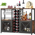 Mini Bars for Home, Wooded Coffee Bar Cabinet, Modern Liquor Cabinet for Liquor and Glasses, Farmhouse Buffet Wine Bar Cabinet with Storage Sideboard for Home Kitchen Dining Room