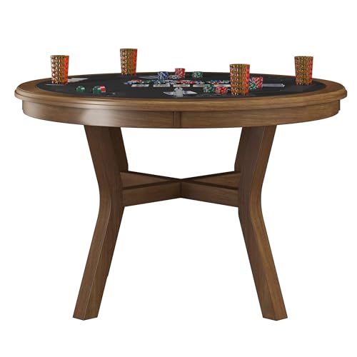 Hillsdale Furniture Cooper Convertible Wood Poker Game Table, Brown W142496