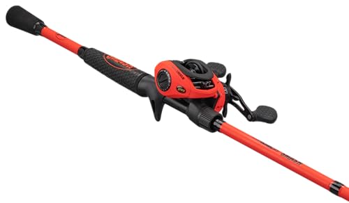Lew's MACH Smash Baitcast Reel and Fishing Rod Combo, IM6 Graphite, Red P923