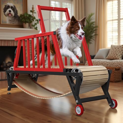 Dog Treadmill for Medium/Large Dogs with Handbrake, Non-Electric Slatmill D366