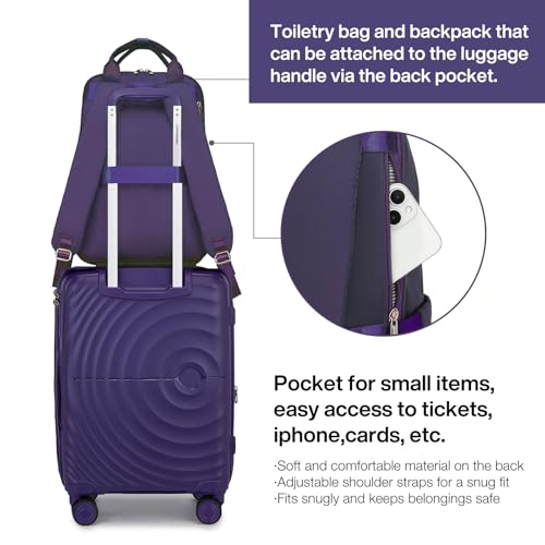 LARVENDER Luggage Sets 3 Piece, 20in Carry On PP Hardshell Suitcase with Spinner Wheels Q3160